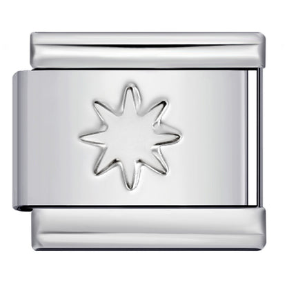 Concave Silver Stamped Stainless Steel Italian Charm Links