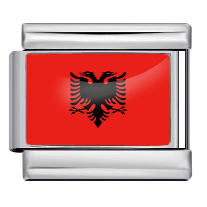 Hot-selling new world flag photo epoxy series stainless steel diy italian module bracelet accessories wholesale