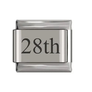 Laser Engraved Date Stainless Steel Italian Charm Links