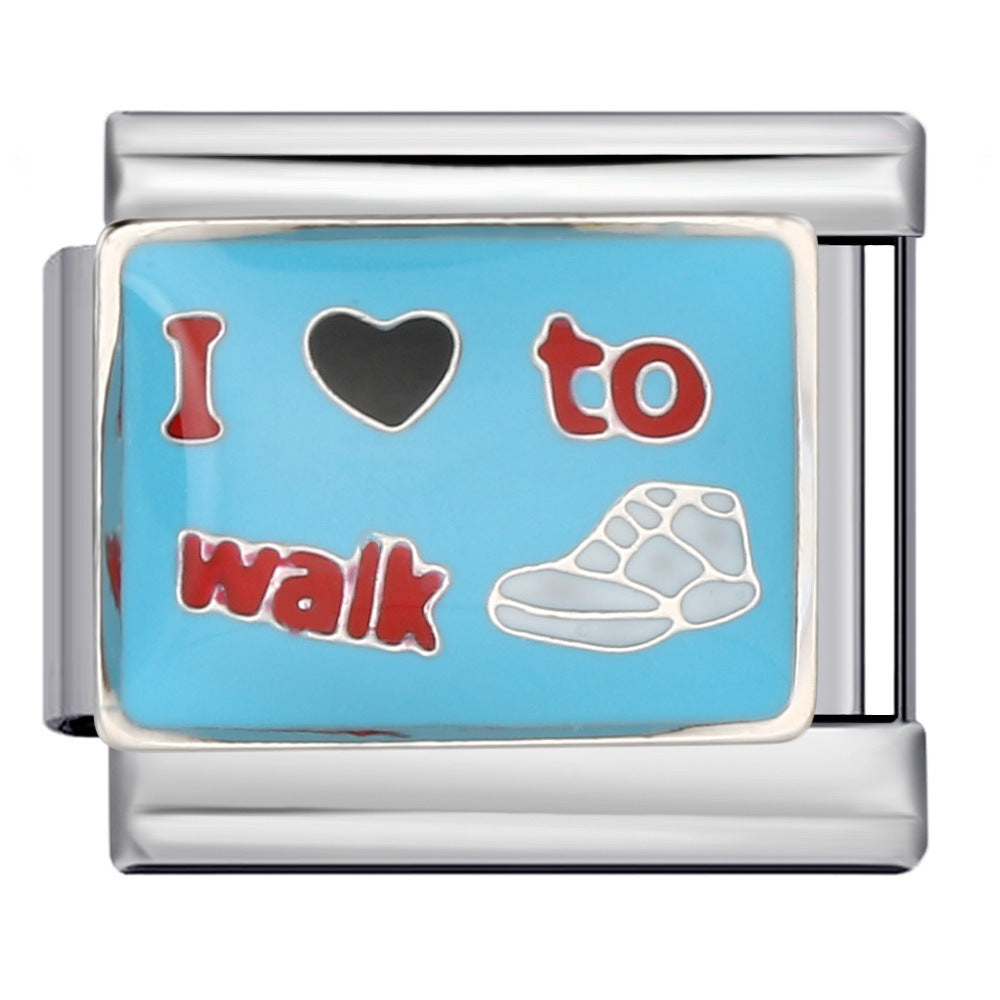 Music Theme Welded Italian Charm Stainless Steel