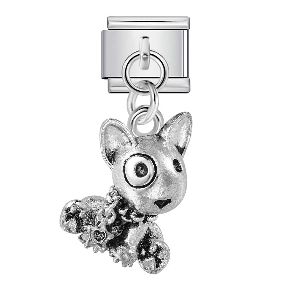 Single Animal Pendant Italian Modular Bracelet, Hook Strap Chain Italian Charm