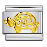Stainless steel gold-plated stamped pattern oil drip DIY Italian charm bracelet