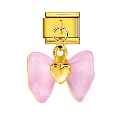 Hook butterfly pendant italian modular bracelet stainless steel patchwork strap chain italian charm