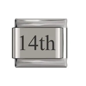 Laser Engraved Date Stainless Steel Italian Charm Links