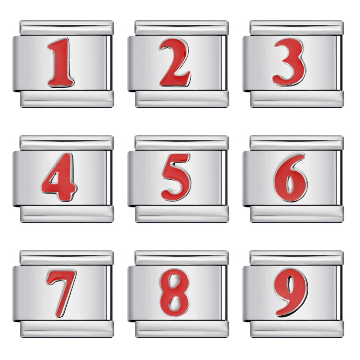 New concave colorful arabic numerals series italian module bracelet diy elastic accessories wholesale