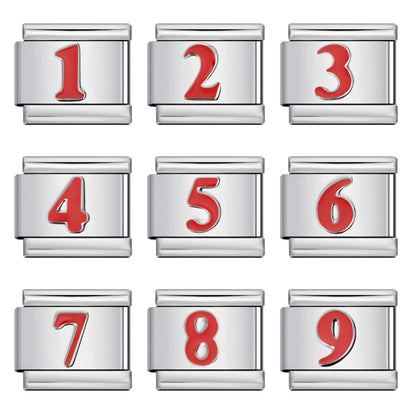 New concave colorful arabic numerals series italian module bracelet diy elastic accessories wholesale