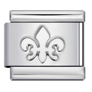 Concave Silver Stamped Stainless Steel Italian Charm Links