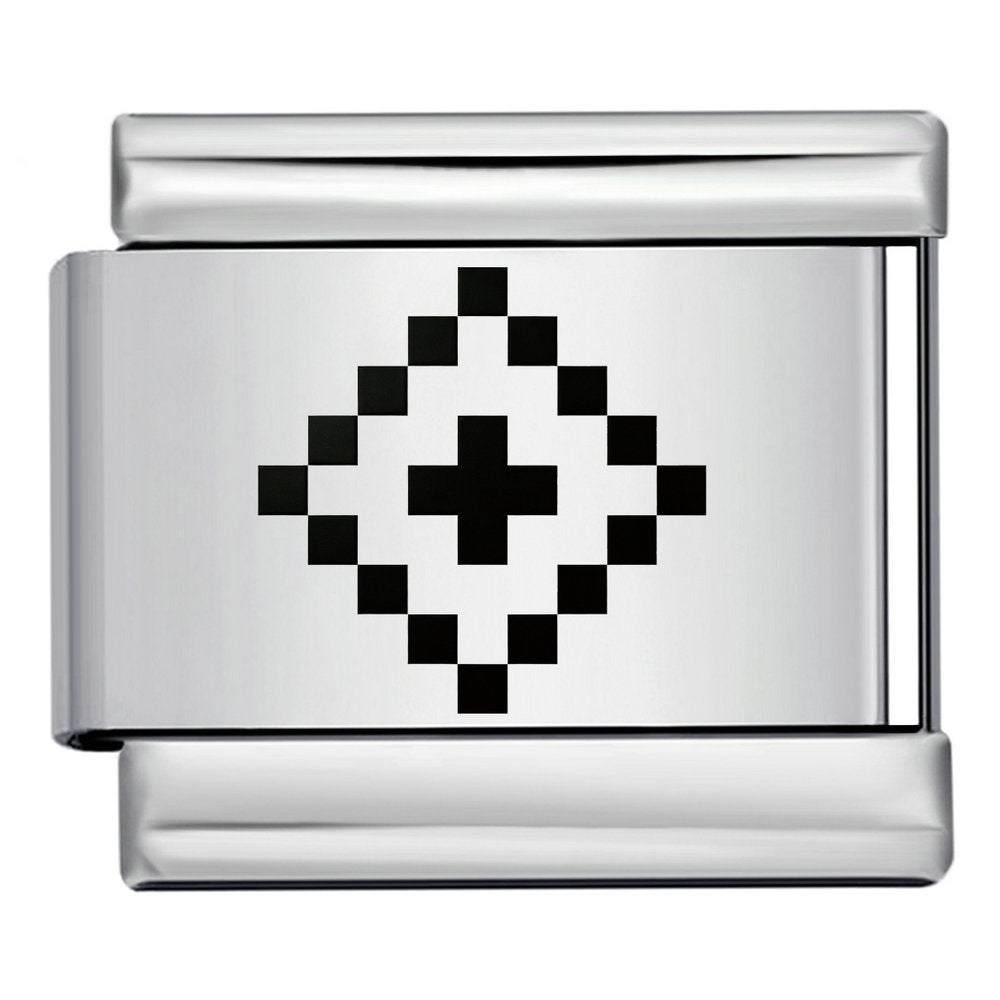 New retro pixel laser pattern stainless steel bracelet diy customizable watch band chain