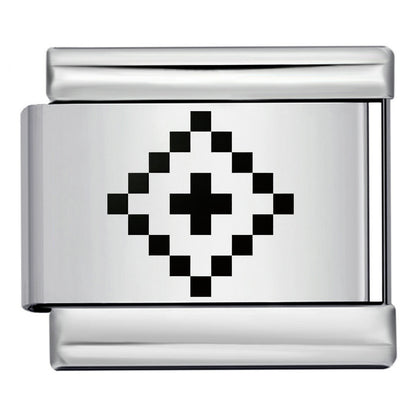 New retro pixel laser pattern stainless steel bracelet diy customizable watch band chain