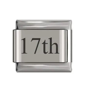 Laser Engraved Date Stainless Steel Italian Charm Links