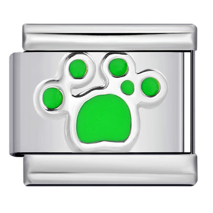 New stainless steel colorful enamel cat paw series italian module bracelet diy stretch patchwork bracelet