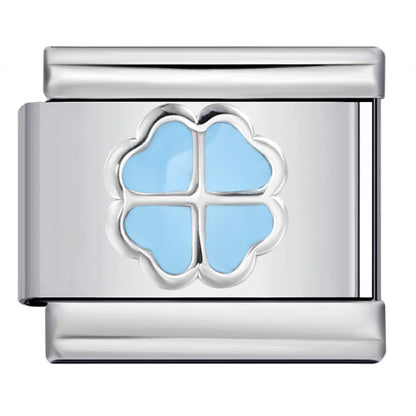 Color Enamel Four Leaf Clover Stainless Steel Italian Charm Links
