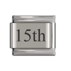 Laser Engraved Date Stainless Steel Italian Charm Links