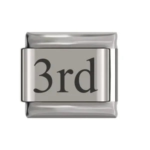 Laser Engraved Date Stainless Steel Italian Charm Links