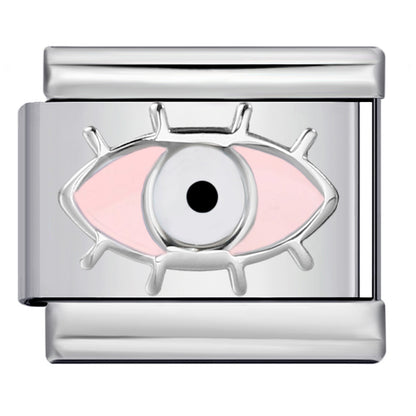 Star Eye Stamped Enamel Italian Charm Stainless Steel