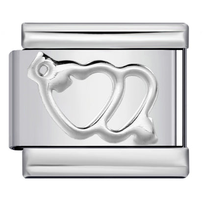 Gold Silver Stamped Pattern Stainless Steel Italian Charm Links
