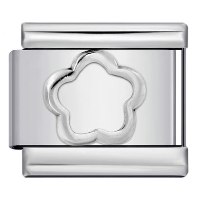 Gold Silver Stamped Pattern Stainless Steel Italian Charm Links