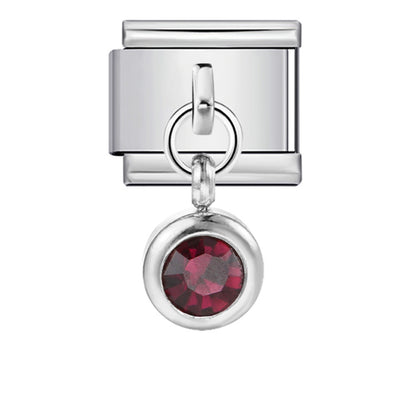 Colorful birthstone gold and silver base round pendant italian module stainless steel hook fashionable versatile bracelet