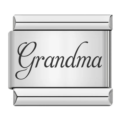 Family series english word pattern italian module bracelet stainless steel laser engraved diy bracelet