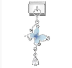 Hook butterfly pendant italian modular bracelet stainless steel patchwork strap chain italian charm