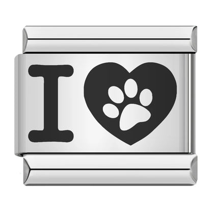 Cross-border hot-selling laser engraving heart-shaped series, stainless steel handmade DIY Italian module bracelet wholesale