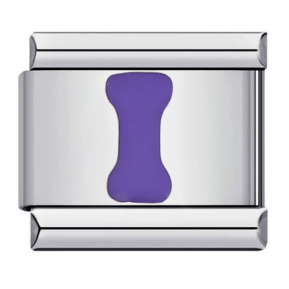 New arrival stainless steel purple english letter diy italian module bracelet italiancharmbracelet
