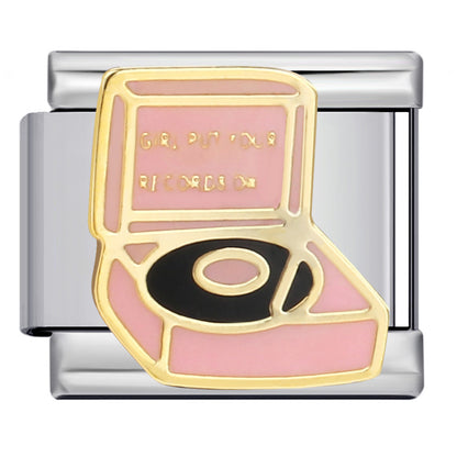 Music Theme Welded Italian Charm Stainless Steel