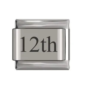 Laser Engraved Date Stainless Steel Italian Charm Links