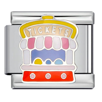 Amusement park themed Italian module bracelet, stainless steel DIY elastic splicing bracelet accessories