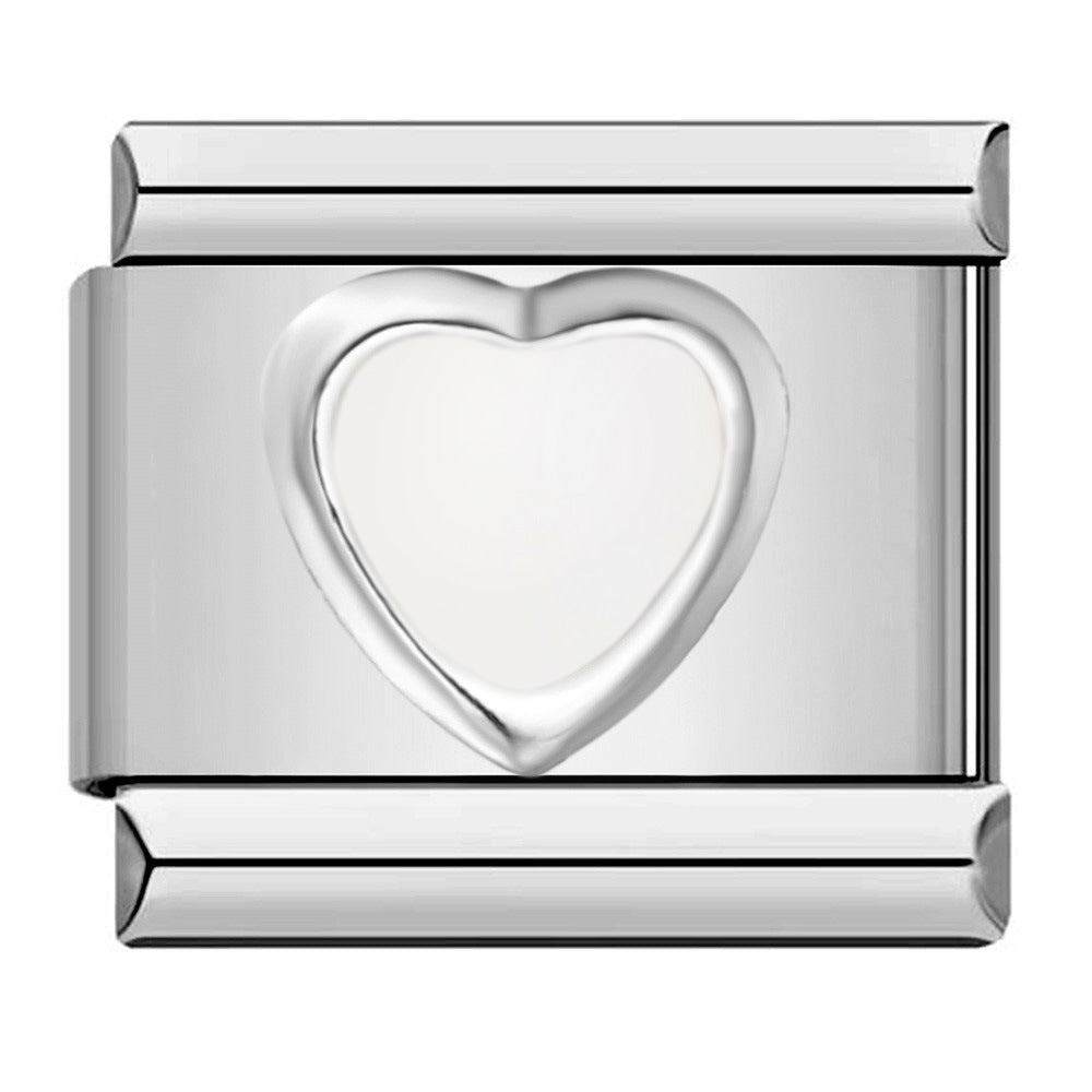 Stainless steel heart butterfly stamped pattern colorful enamel diy italian charm
