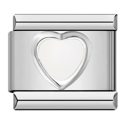 Stainless steel heart butterfly stamped pattern colorful enamel diy italian charm