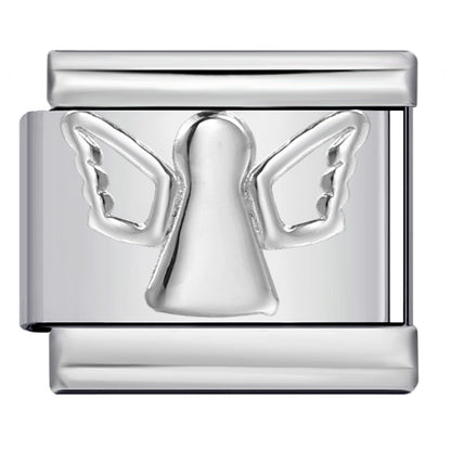 Photo Angel Gold Plated Enamel Italian Charm Links Stainless Steel