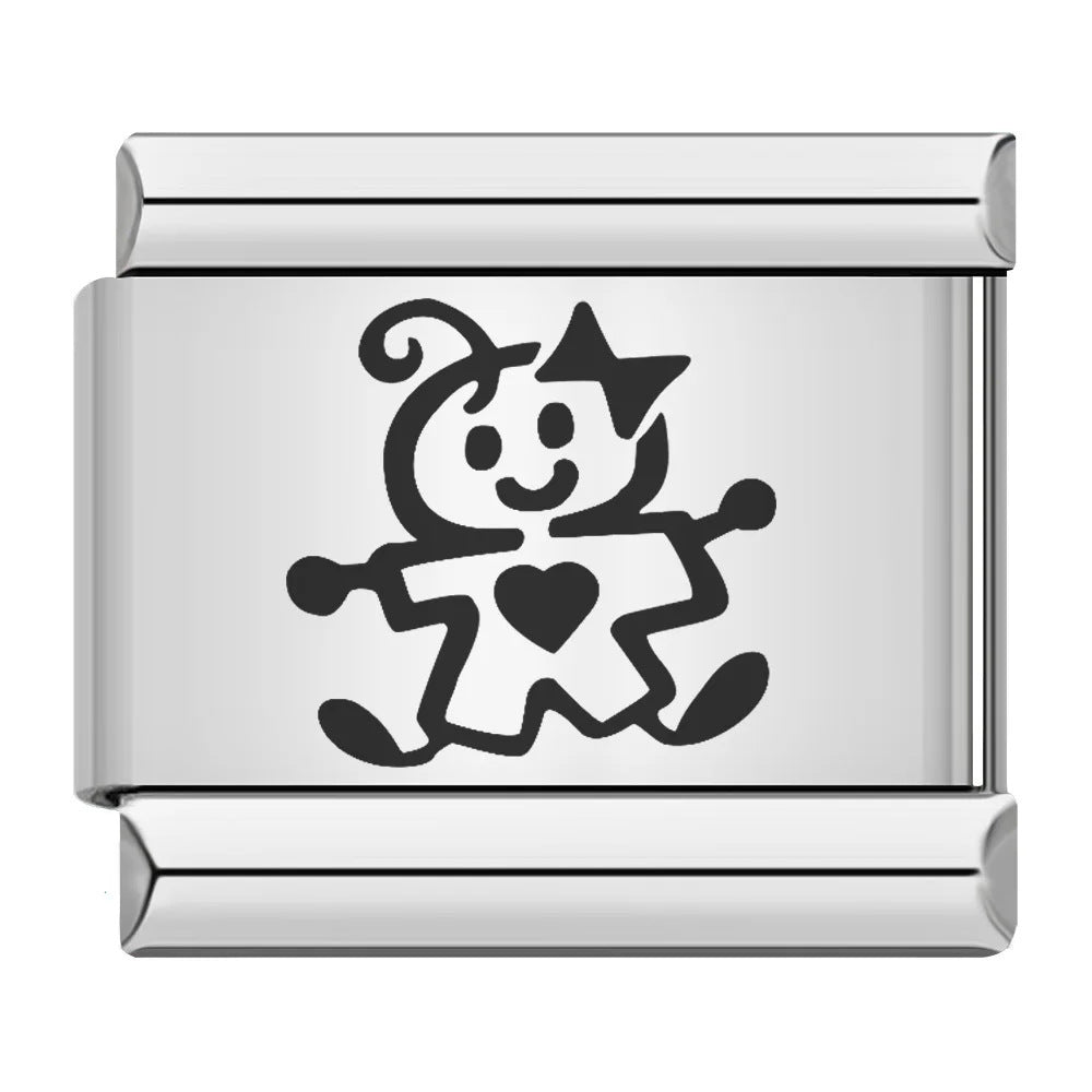Laser Engraved Cat Paw Dog Stainless Steel Italian Charm Links