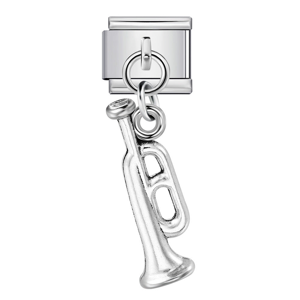 Musical Instrument Italian Charm Bracelet DIY Hook Charms
