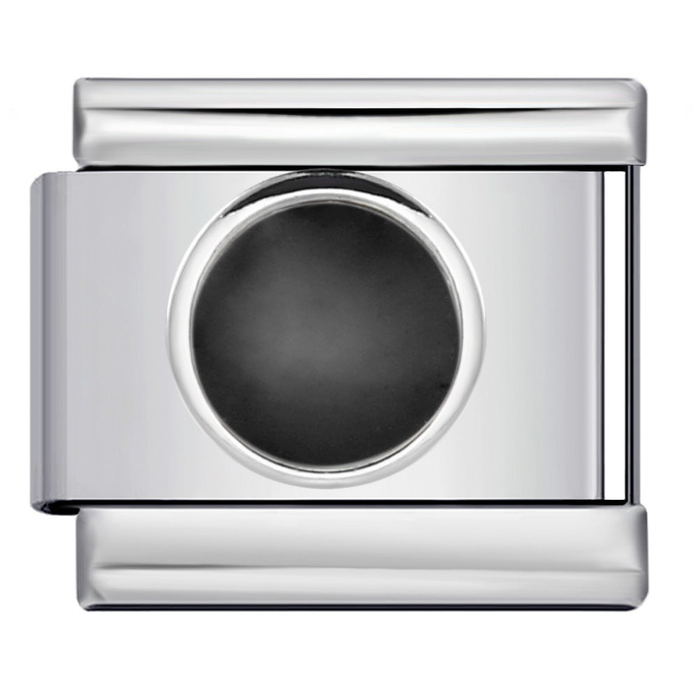 Star Eye Stamped Enamel Italian Charm Stainless Steel