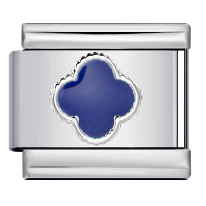 Color Enamel Four Leaf Clover Stainless Steel Italian Charm Links