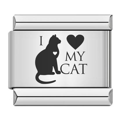 Laser Engraved Cat Paw Dog Stainless Steel Italian Charm Links