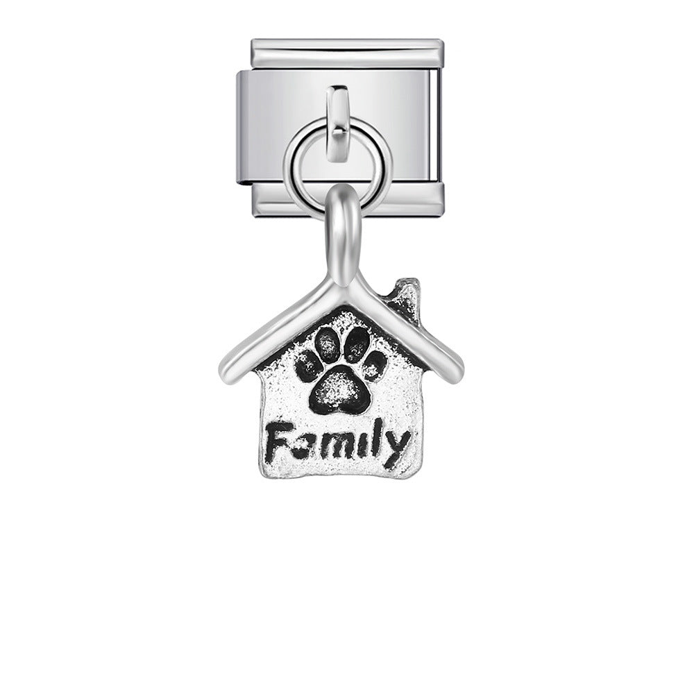 Single Animal Pendant Italian Modular Bracelet, Hook Strap Chain Italian Charm