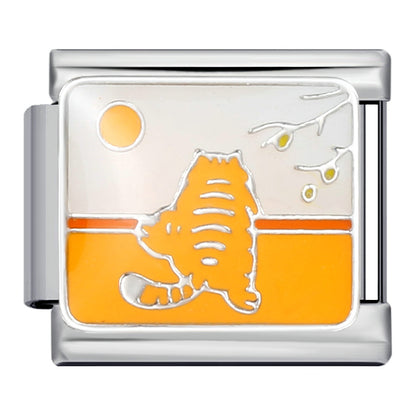Pet cat and dog series stainless steel welding oil drip bracelet, cartoon DIY Italian module bracelet wholesale