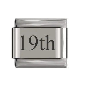 Laser Engraved Date Stainless Steel Italian Charm Links