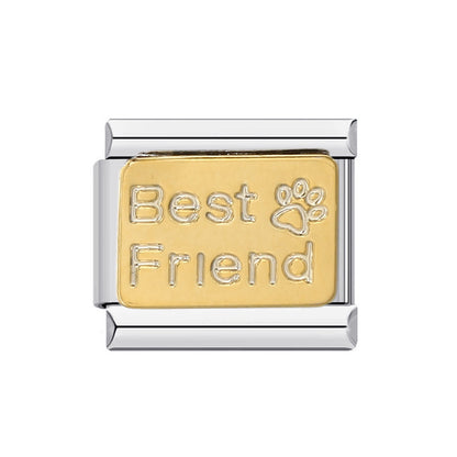 Friendship series stainless steel gold-plated welding diy italian module bracelet italian charm bracel