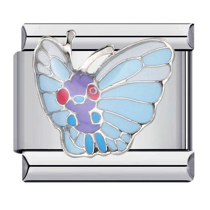 Color butterfly Italian module bracelet, welding pattern drip DIY bracelet Italian charm