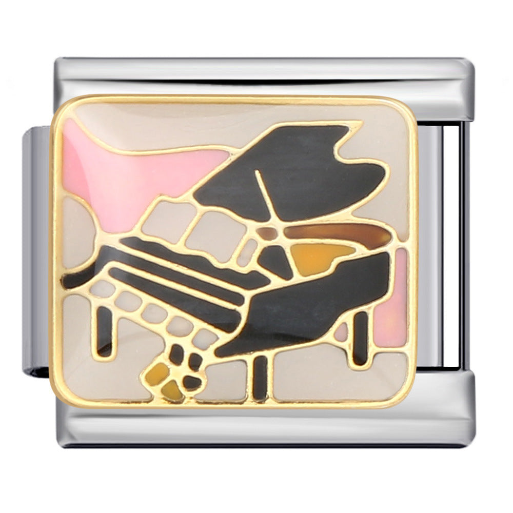 Music Theme Welded Italian Charm Stainless Steel
