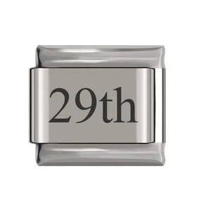 Laser Engraved Date Stainless Steel Italian Charm Links