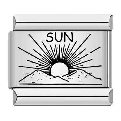 New sun, moon and stars pattern Italian module bracelet, stainless steel laser engraving DIY free splicing bracelet