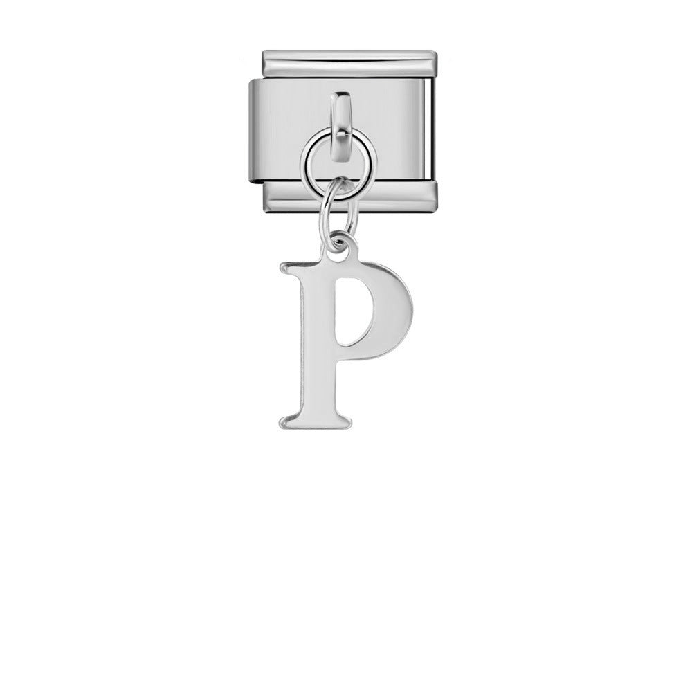 Silver minimalist letter Italian module bracelet, stainless steel handmade DIY hook elastic splicing bracelet accessories