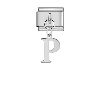 Silver minimalist letter Italian module bracelet, stainless steel handmade DIY hook elastic splicing bracelet accessories