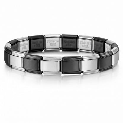 Stainless Steel Vacuum IP Plated Italian Module Bracelet Foundation Elastic Strap Chain Italian Charm