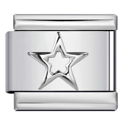 Star Eye Stamped Enamel Italian Charm Stainless Steel