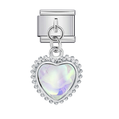 Silver Base Micro Pave Zircon Cute Pendant Italian Charm Links